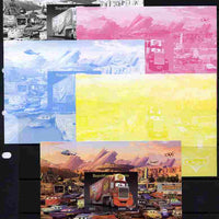 Benin 2011 Cars 2 m/sheet #5 - the set of 5 imperf progressive proofs comprising the 4 individual colours plus all 4-colour composite, unmounted mint