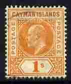 Cayman Islands 1905 KE7 1s orange MCA with light cds cancel SG12