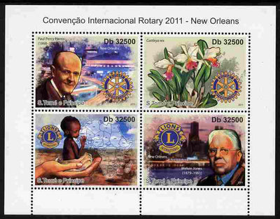 St Thomas & Prince Islands 2011 Rotary International Convention perf sheetlet containing 4 values unmounted mint