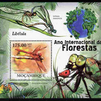 Mozambique 2011 International Year of Forests - Dragonflies perf s/sheet unmounted mint