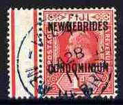 New Hebrides - English 1911 KE7 1d red marginal with fine near complete VILA cds of Jan 28,,SG11