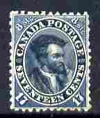 Canada 1859 Cartier 17c blue, short perf but fine colour superb used, SG 42