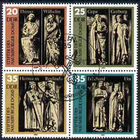 Germany - East 1983 Founders of Naumberg Cathedral set of 4 in se-tenant block fine used, SG E2525a