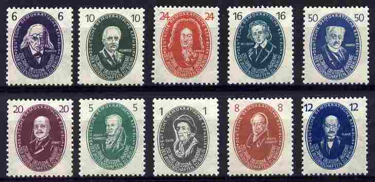 Germany - East 1950 Academy of Science set of 10 mounted mint SG E20-29