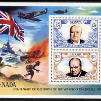 Grenada 1974 Birth Centenary of Sir Winston Churchill m/sheet unmounted mint, SG MS 639