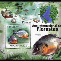 Mozambique 2011 International Year of the Forest - Piranhas perf s/sheet unmounted mint