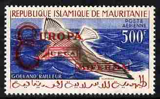 Mauritania 1962 Europa Steel & Coal Community overprint on 500f Slender-billed Gull unmounted mint (unissued)