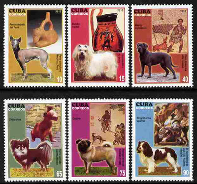 Cuba 2010 Dogs & Classical Art perf set of 6 unmounted mint