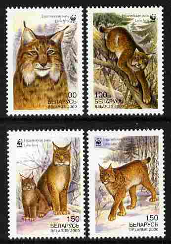 Belarus 2000 WWF - The Lynx perf set of 4 unmounted mint,SG 406-9