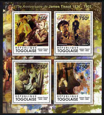 Togo 2011 175th Birth Anniversary of James Tissot perf sheetlet containing 4 values unmounted mint