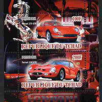 Chad 2011 Ferrari Cars perf sheetlet containing 2 values unmounted mint