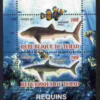 Chad 2011 Sharks perf sheetlet containing 2 values unmounted mint