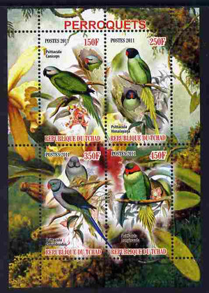 Chad 2011 Parrots perf sheetlet containing 4 values unmounted mint