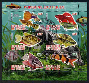 Chad 2011 Exotic Fish perf sheetlet containing 6 values cto used