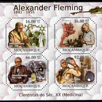 Mozambique 2011 Alexander Fleming perf sheetlet containing 4 values unmounted mint