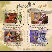 Mozambique 2011 Henry Matisse perf sheetlet containing 4 values unmounted mint