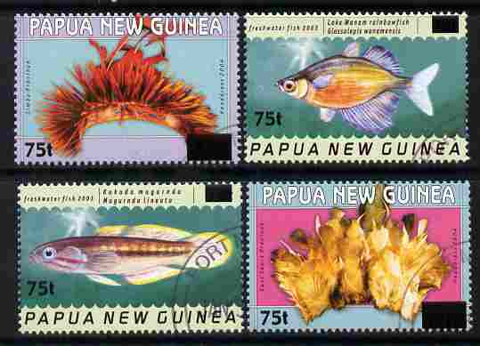 Papua New Guinea 2005 Surcharged set of 4 fine cds used SG 1056-59