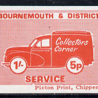 Cinderella - Great Britain 1971 Bournemouth & District Emergency Postal Service 'Collectors Corner Morris Van' dual value 1s - 5p in red on white paper unmounted mint