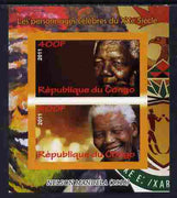 Congo 2011 Nelson Mandela imperf sheetlet containing 2 values unmounted mint