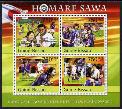 Guinea - Bissau 2011 Homare Sawa - football perf sheetlet containing 4 values unmounted mint