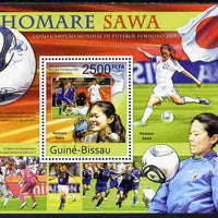 Guinea - Bissau 2011 Homare Sawa - football perf s/sheet unmounted mint