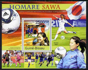 Guinea - Bissau 2011 Homare Sawa - football perf s/sheet unmounted mint