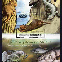 Togo 2011 Ecosystem of Africa - Animals of the River Nile perf s/sheet unmounted mint