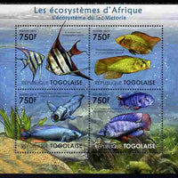 Togo 2011 Ecosystem of Africa - Animals of the Lake Victoria perf sheetlet containing 4 values unmounted mint