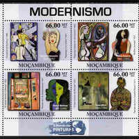 Mozambique 2011 Modernist Paintings perf sheetlet containing 4 values unmounted mint