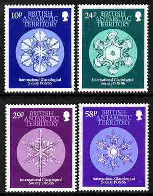 British Antarctic Territory 1986 50th Anniversary of International Glaciological Society perf set of 4 unmounted mint SG 151-54