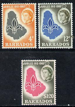 Barbados 1962 Scouts Golden Jubilee set of 3 unmounted mint, SG 309-11