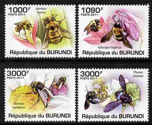 Burundi 2011 Bees perf set of 4 values unmounted mint