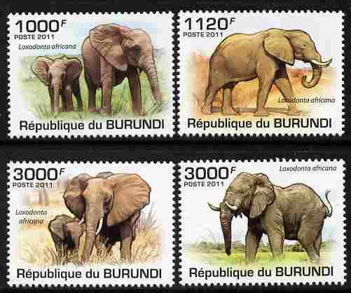 Burundi 2011 Elephants perf set of 4 values unmounted mint