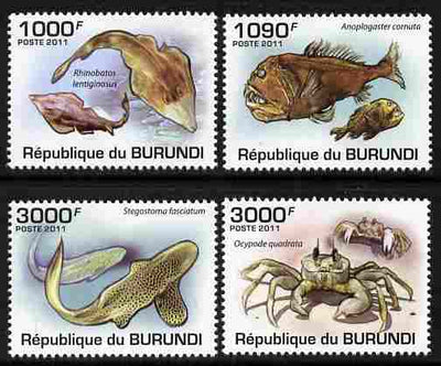 Burundi 2011 Marine Life perf set of 4 values unmounted mint