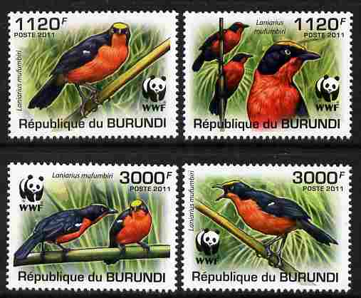 Burundi 2011 WWF - Papyrus Gonolek perf set of 4 values unmounted mint