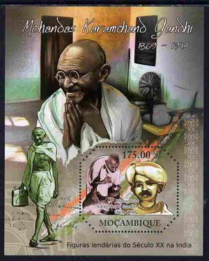 Mozambique 2011 Mahatma Gandhi perf s/sheet containing octagonal shaped value unmounted mint