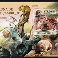 Mozambique 2011 Rodents perf s/sheet containing octagonal shaped value unmounted mint