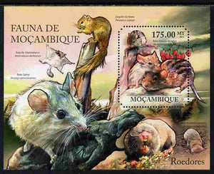 Mozambique 2011 Rodents perf s/sheet containing octagonal shaped value unmounted mint