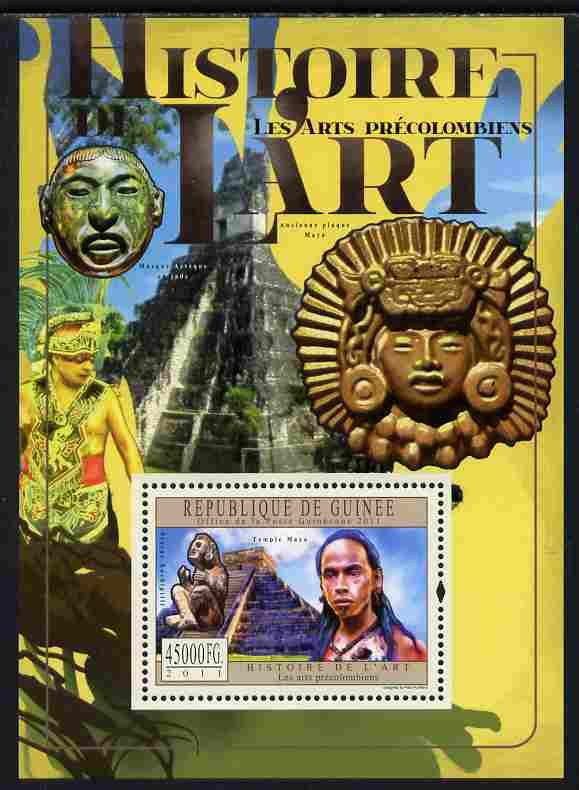 Guinea - Conakry 2011 History of Art - Pre-Columbian Art perf sp/sheet unmounted mint