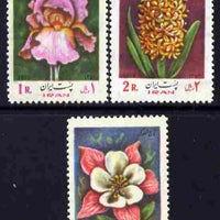 Iran 1973 Flowers perf set of 3 unmounted mint SG 1780-82