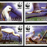 Rumania 2006 WWF - Eurasian Spoonbill perf set of 4 unmounted mint