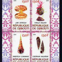 Djibouti 2011 Shells #2 perf sheetlet containing 4 values unmounted mint