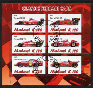 Malawi 2011 Classic Ferrari perf sheetlet containing 6 values cto used