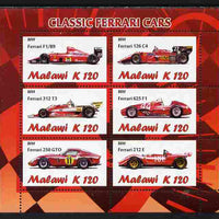 Malawi 2011 Classic Ferrari perf sheetlet containing 6 values unmounted mint