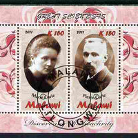 Malawi 2011 Scientists - Marie & Pierre Curie perf sheetlet containing 2 values cto used