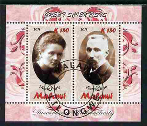 Malawi 2011 Scientists - Marie & Pierre Curie perf sheetlet containing 2 values cto used