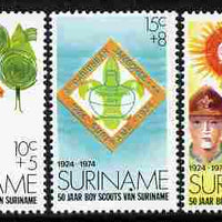 Surinam 1974 50 Years of Scouting set of 3 unmounted mint, SG 776-8