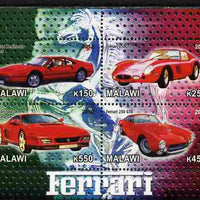 Malawi 2012 Ferrari Cars #02 perf sheetlet containing 4 values unmounted mint