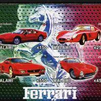 Malawi 2012 Ferrari Cars #02 imperf sheetlet containing 4 values unmounted mint