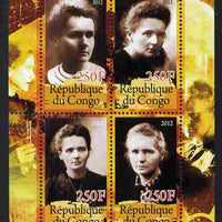 Congo 2012 Marie Curie perf sheetlet containing 4 values unmounted mint